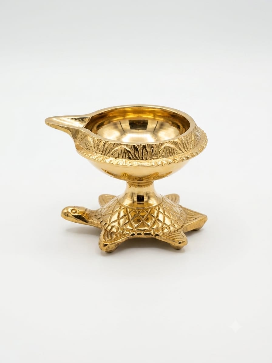 Brass Turtle Diya Set Of 2 Moradabad handicrafts product brass diya ashmor crafts